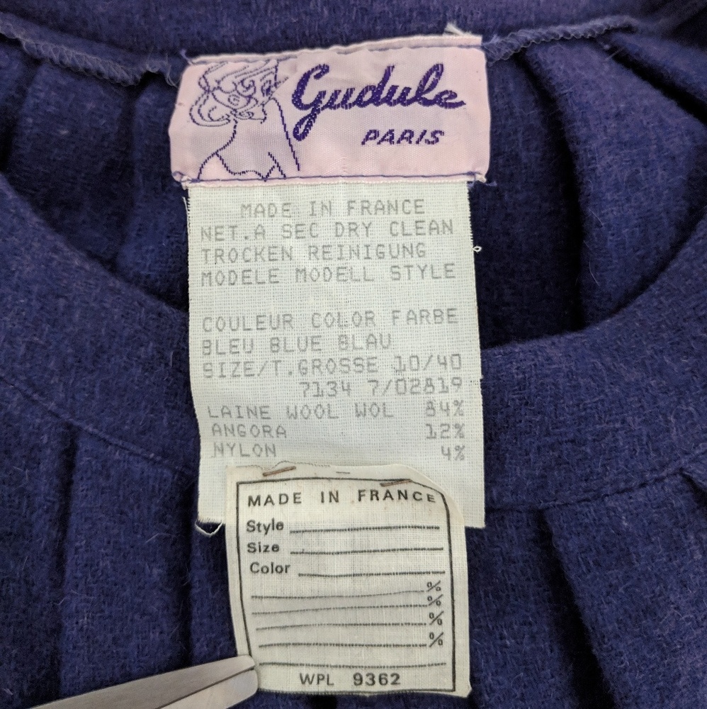 Gudule Paris Vintage Sleeveless Belted Dress Wool - Picture 7 of 8